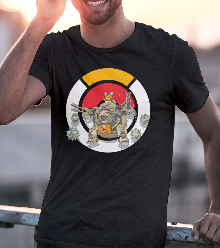 Pokemon X Over Dedenne X Hammond Logo Circle With Ferrothorn T-Shirt