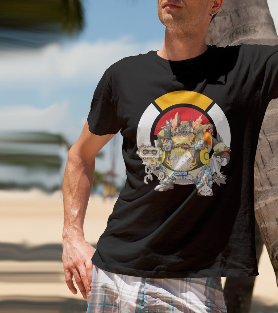 Pokemon X Overwatch Emboar Roadhog Mashup T-Shirt