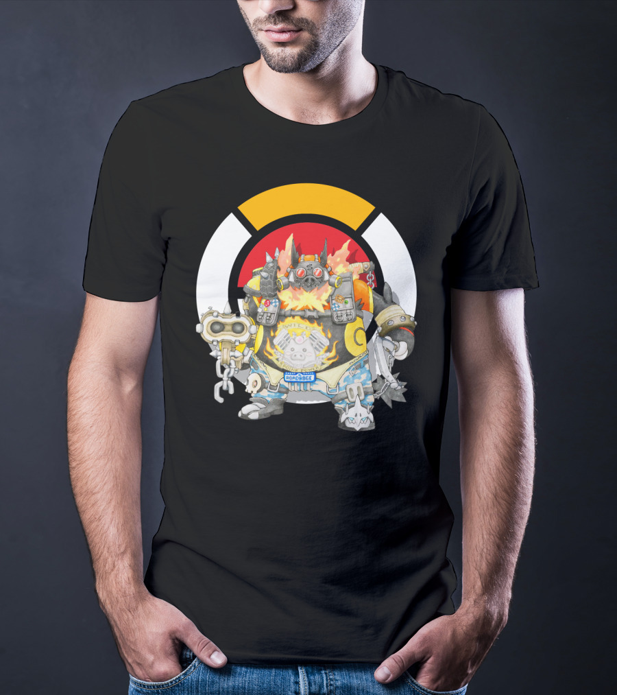Pokemon X Overwatch Emboar Roadhog Mashup T-Shirt