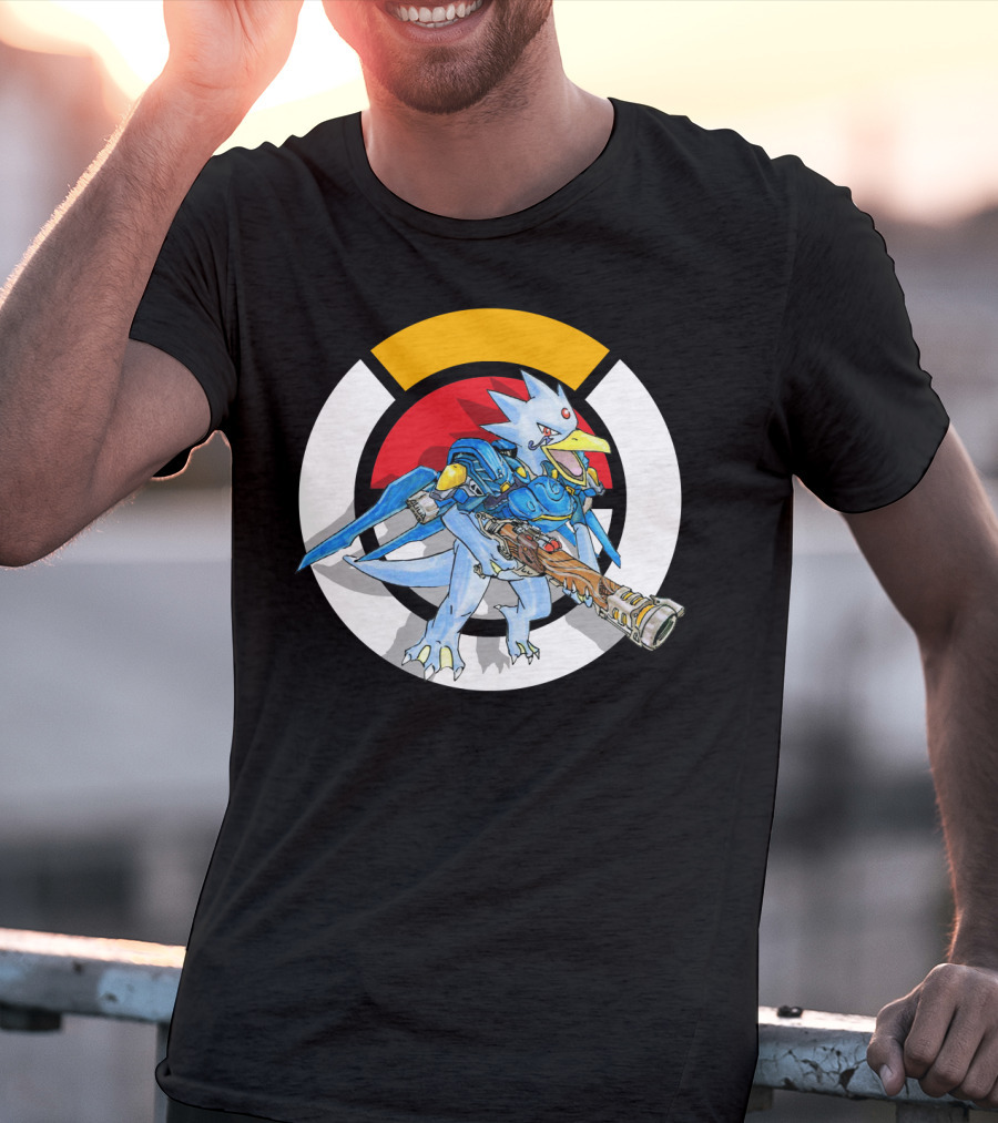 POKEMON X OVERWATCH GOLDUCK X PHARAH Crossover T-Shirt