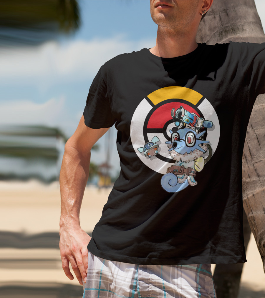 POKEMON X HORSEA MAY Crossover With Hat Glasses Backpack And Poké Ball T-Shirt