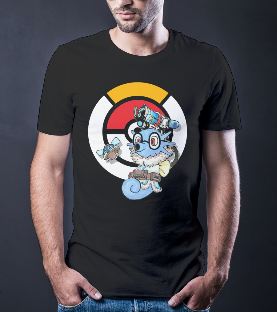 POKEMON X HORSEA MAY Crossover With Hat Glasses Backpack And Poké Ball T-Shirt