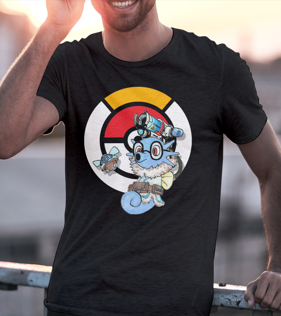 POKEMON X HORSEA MAY Crossover With Hat Glasses Backpack And Poké Ball T-Shirt