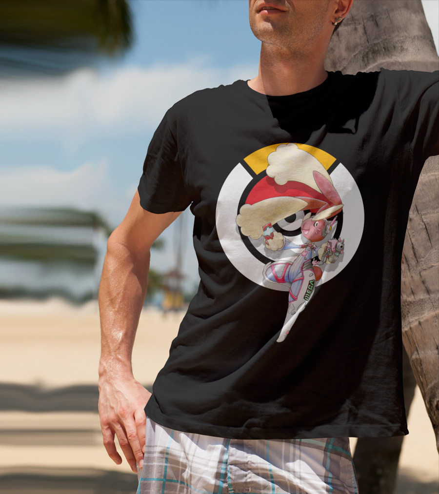 Pokemon X Overwatch Lopunny D.va Mecha Crossover T-Shirt
