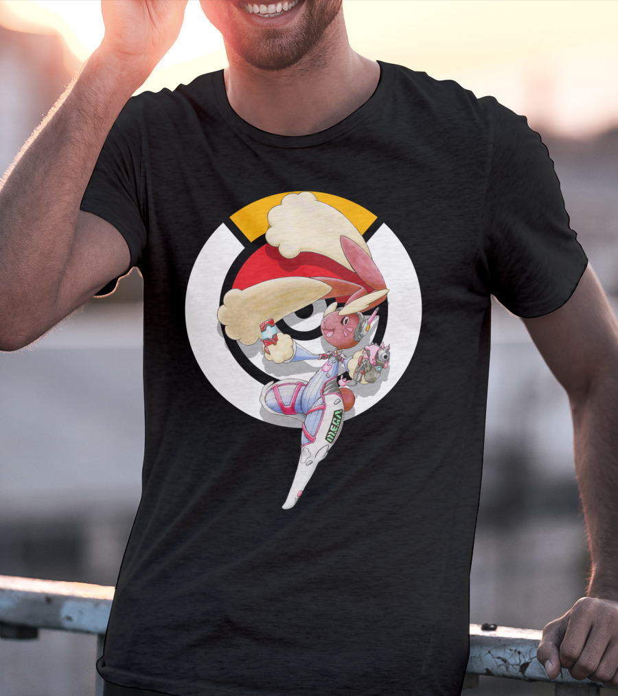 Pokemon X Overwatch Lopunny D.va Mecha Crossover T-Shirt