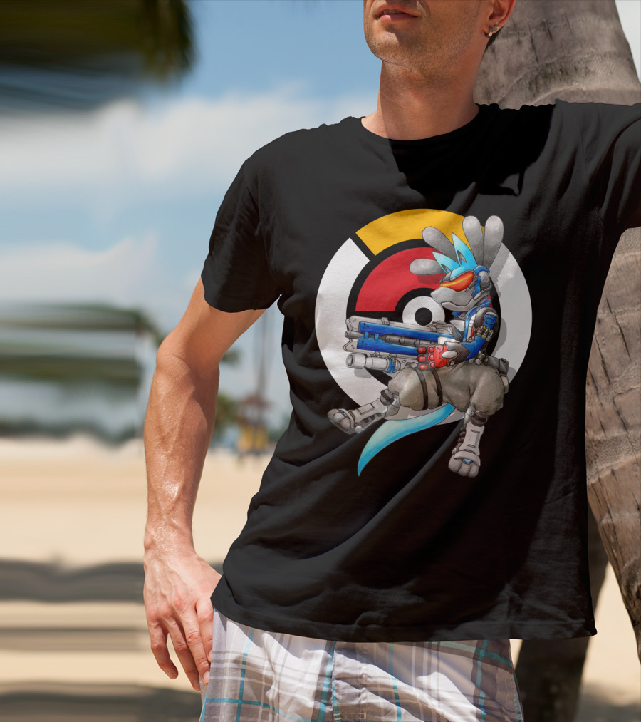 Pokemon X Overwatch Lucario X Soldier T-Shirt