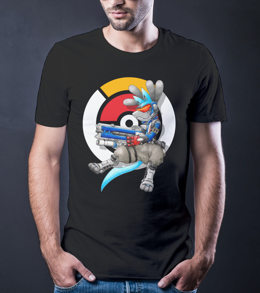 Pokemon X Overwatch Lucario X Soldier T-Shirt