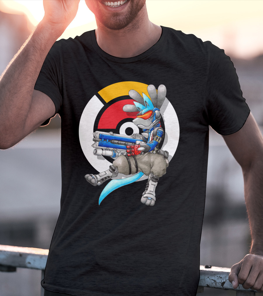 Pokemon X Overwatch Lucario X Soldier T-Shirt