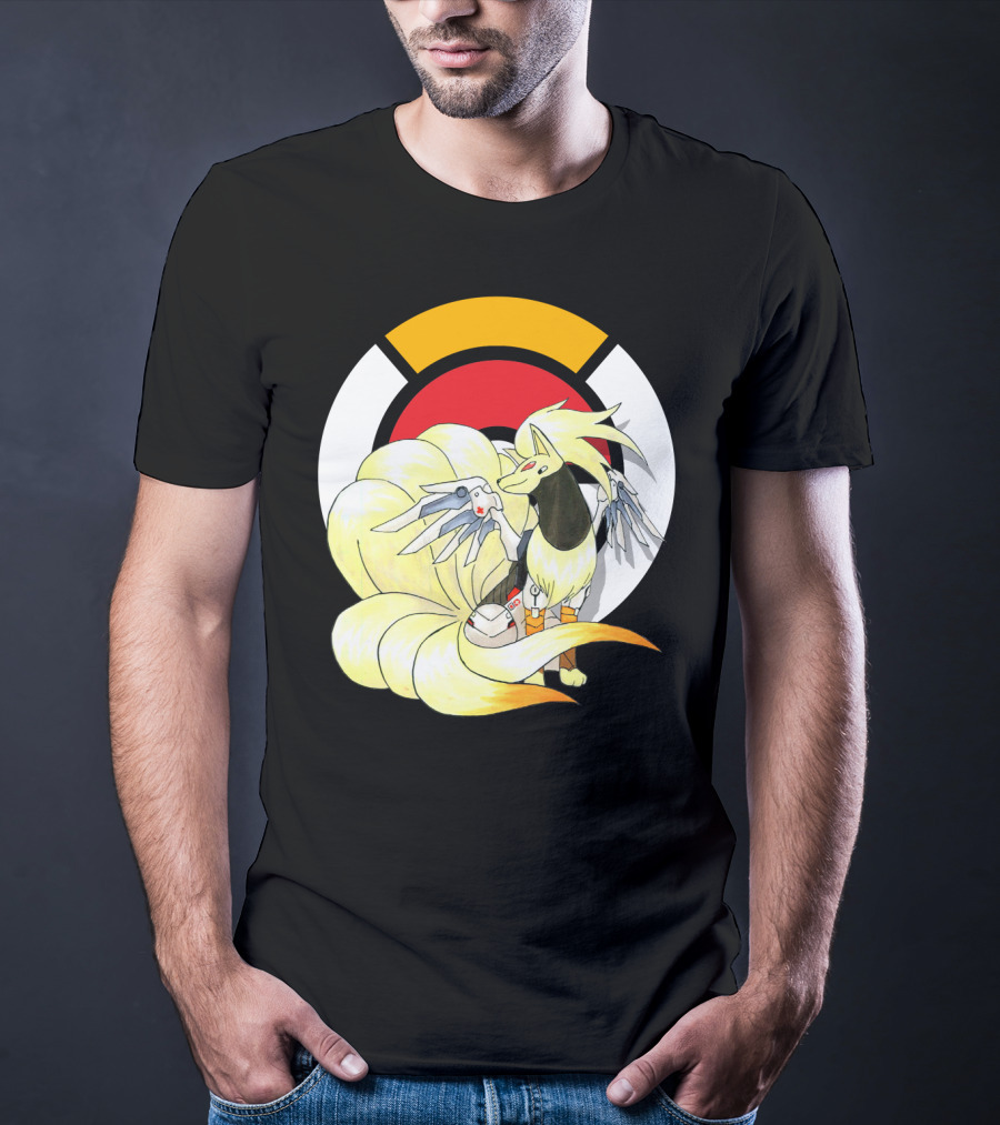POKEMON X NINETAILS X MERCY Overwatch Crossover T-Shirt
