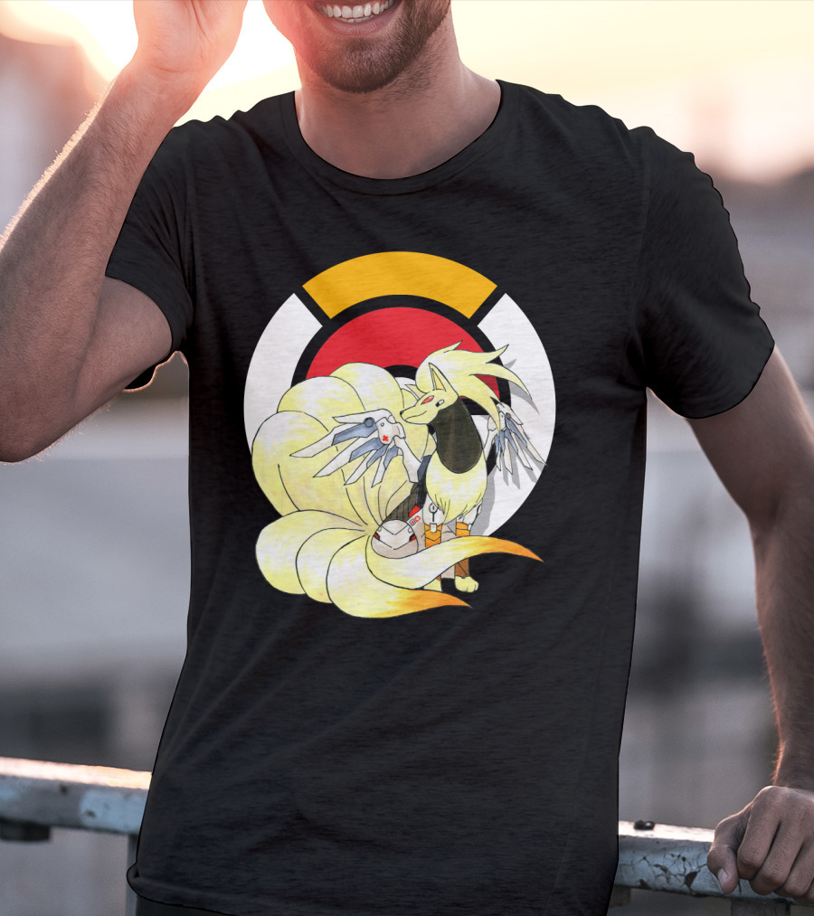 POKEMON X NINETAILS X MERCY Overwatch Crossover T-Shirt