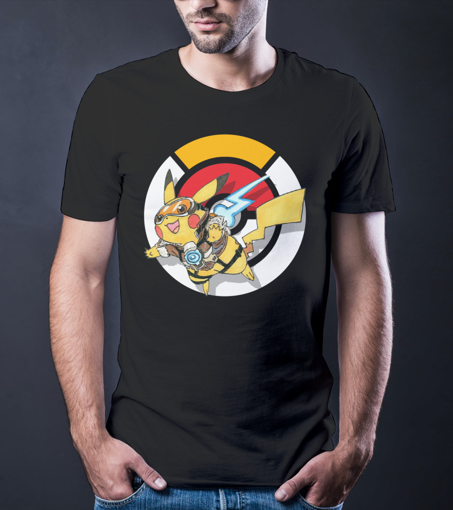 Pokemon X Overwatch Crossover Pikachu X Tracer T-Shirt
