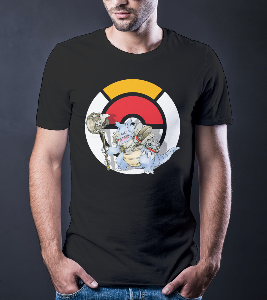 POKEMON X OVER RHYDON X REINHARDT Crossover Fusion With Iconic Elements T-Shirt