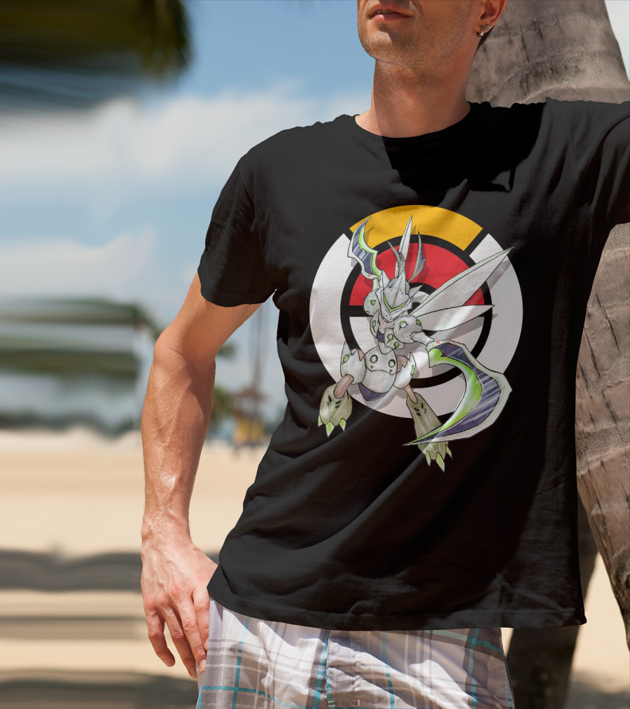 POKEMON X OVER SCYTHER X GENJI Logo Collaboration With Iconic Fusion Character T-Shirt