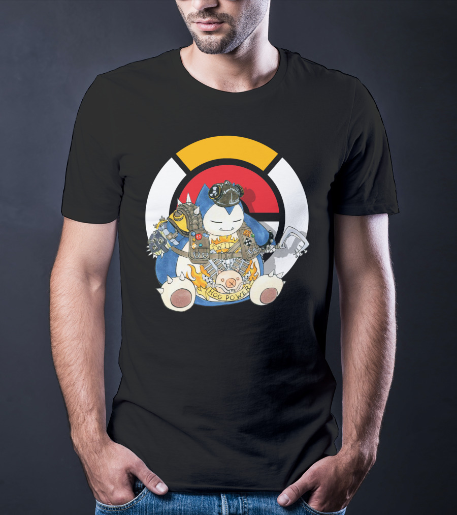Pokemon Snorlax Hog Power Overwatch Crossover T-Shirt