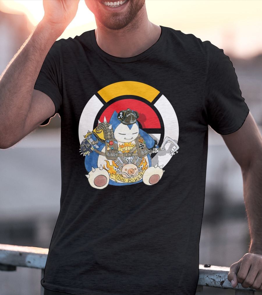 Pokemon Snorlax Hog Power Overwatch Crossover T-Shirt