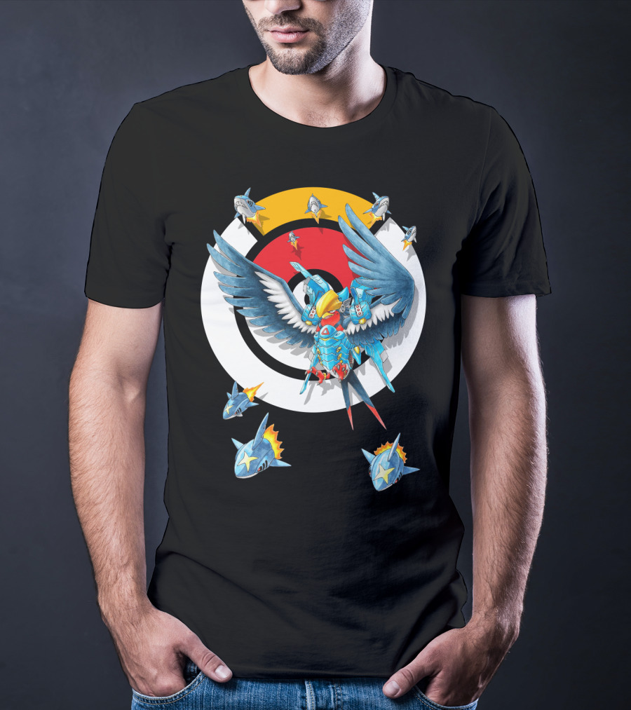 Pokemon Swellow Pharah Battle Symbols Sharks Circle T-Shirt