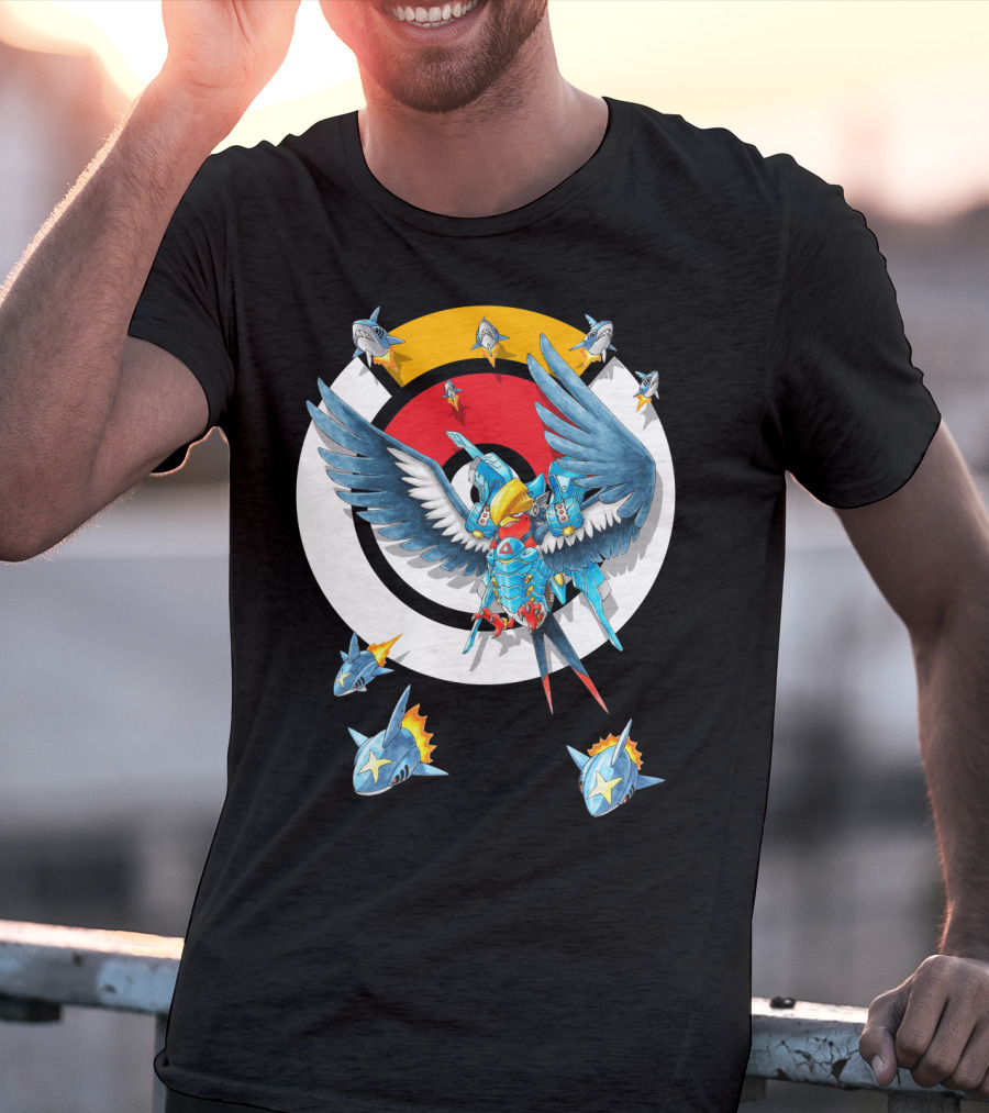 Pokemon Swellow Pharah Battle Symbols Sharks Circle T-Shirt