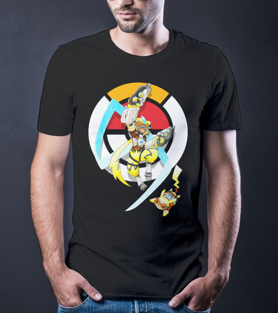 Pokemon X Zeraora X Pikachu Overwatch Style Battle T-Shirt