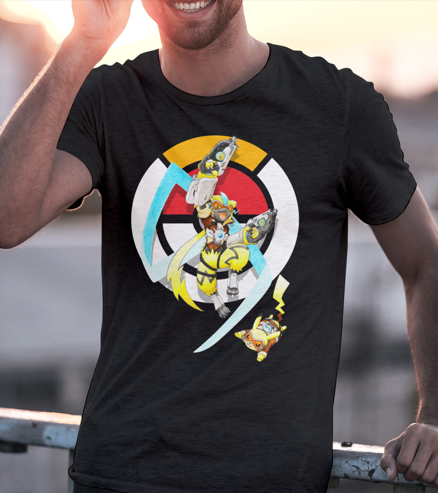 Pokemon X Zeraora X Pikachu Overwatch Style Battle T-Shirt