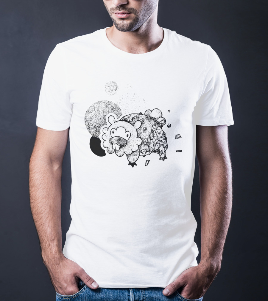Geometric Pokemon Bidoof Dotwork Triangle T-Shirt