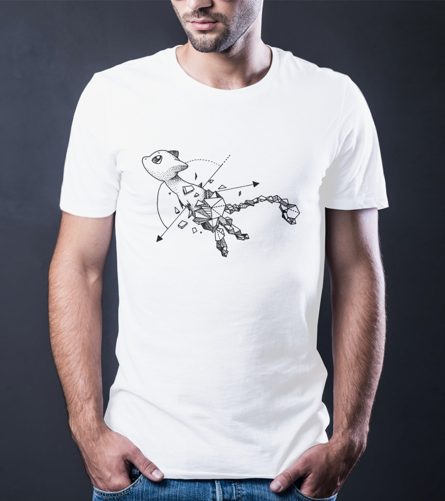 Geometric Pokemon Mew Line T-Shirt