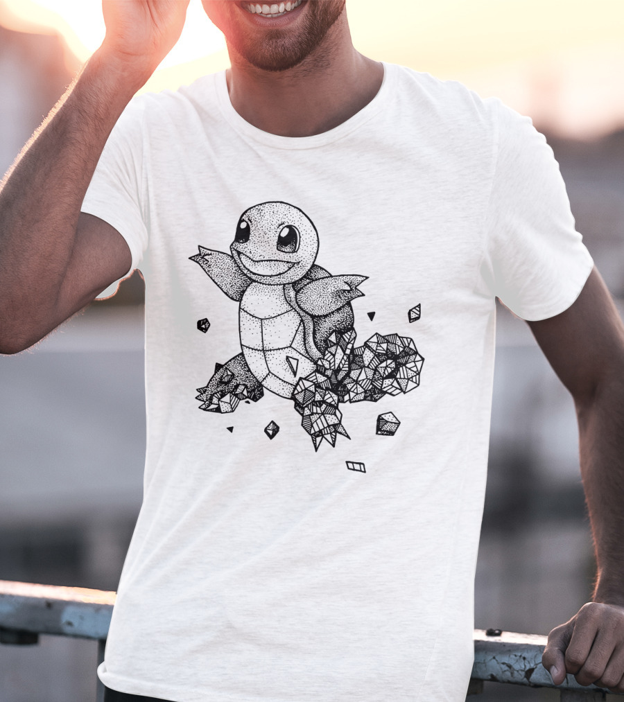 Geology Style Squirtle Polygonal T-Shirt
