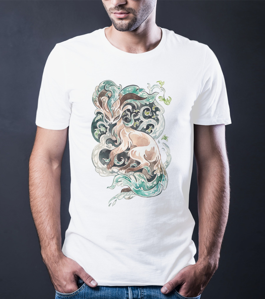 Watercolor Pokemon Leafeon Vivid Artistic T-Shirt