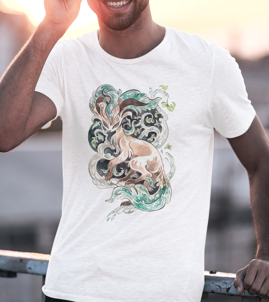 Watercolor Pokemon Leafeon Vivid Artistic T-Shirt