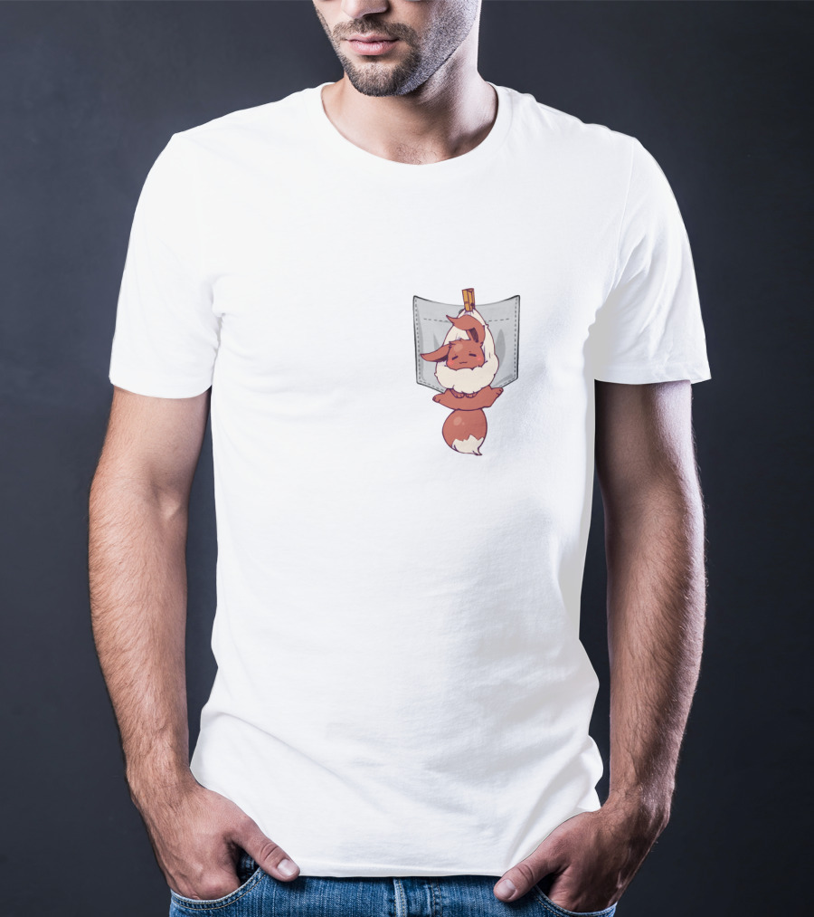 Eevee Pokémon Hanging Cute Pocket T-Shirt