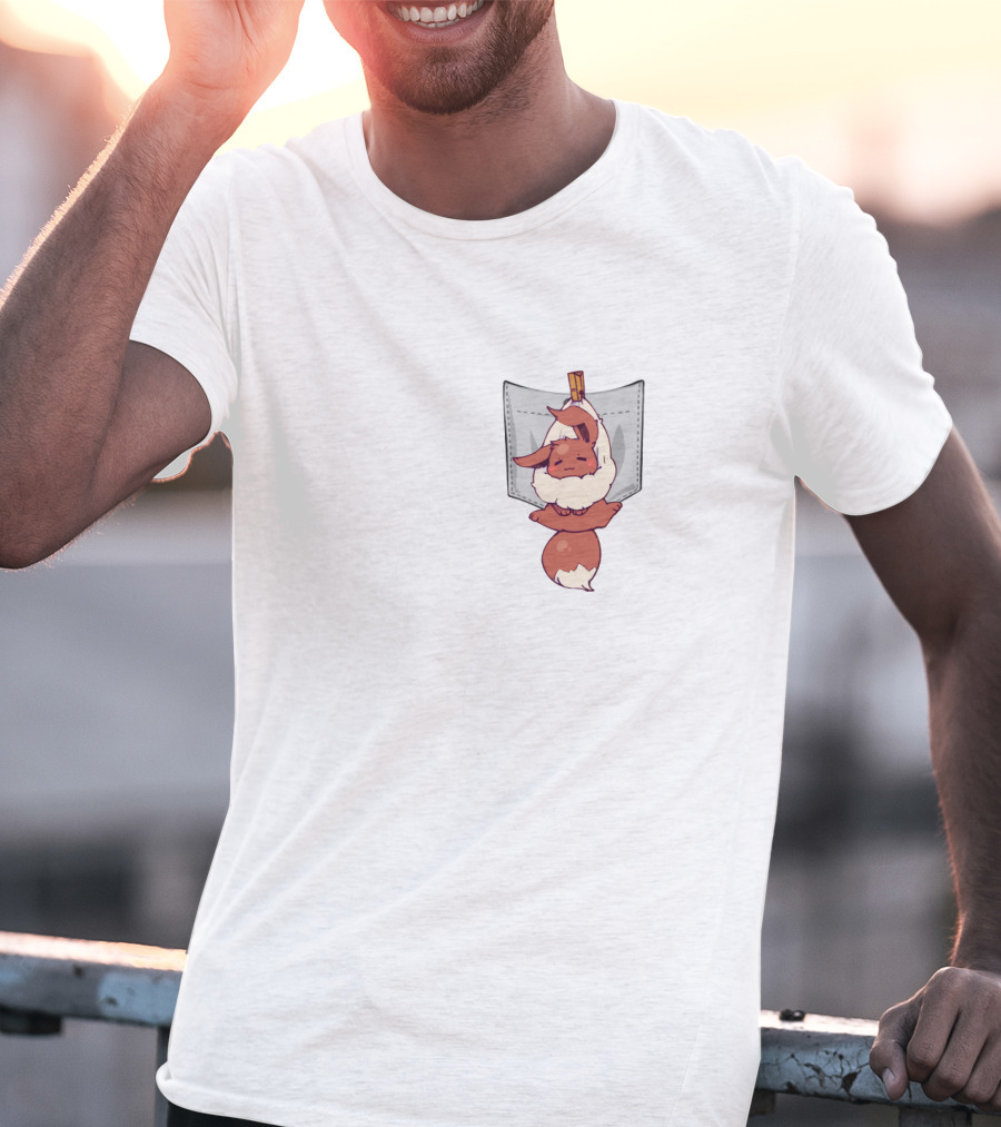 Eevee Pokémon Hanging Cute Pocket T-Shirt