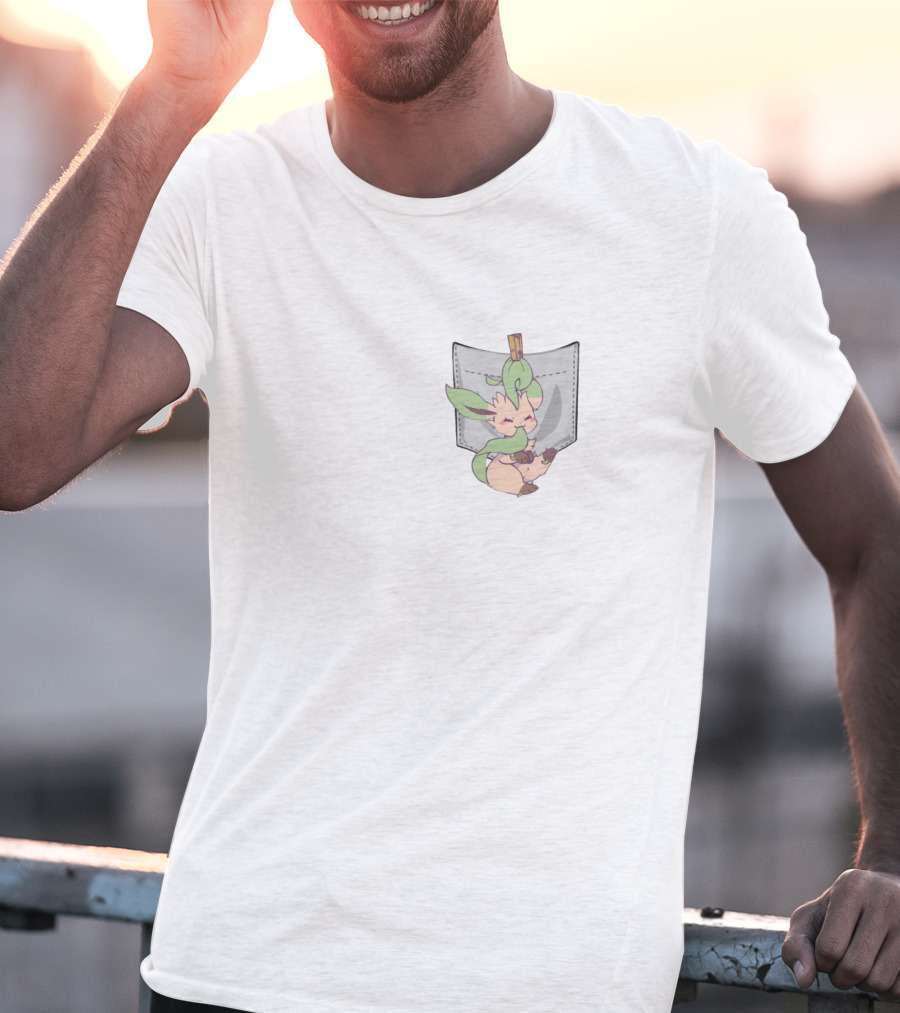 Leafeon Pokemon IN Faux Pocket T-Shirt