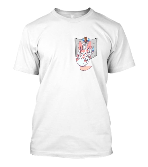 Sylveon Pokemon Hanging From Pocket T-Shirt