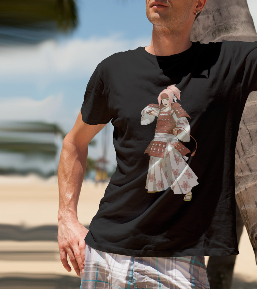 Sakura Samurai Cherry Blossom Warrior Kimono Armor T-Shirt