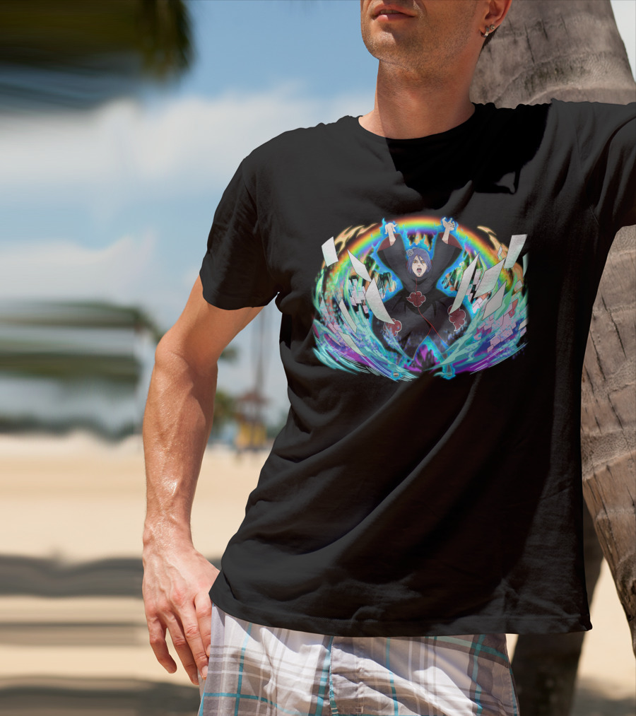 Konan Akatsuki Paper Jutsu Rainbow Energy Burst T-Shirt