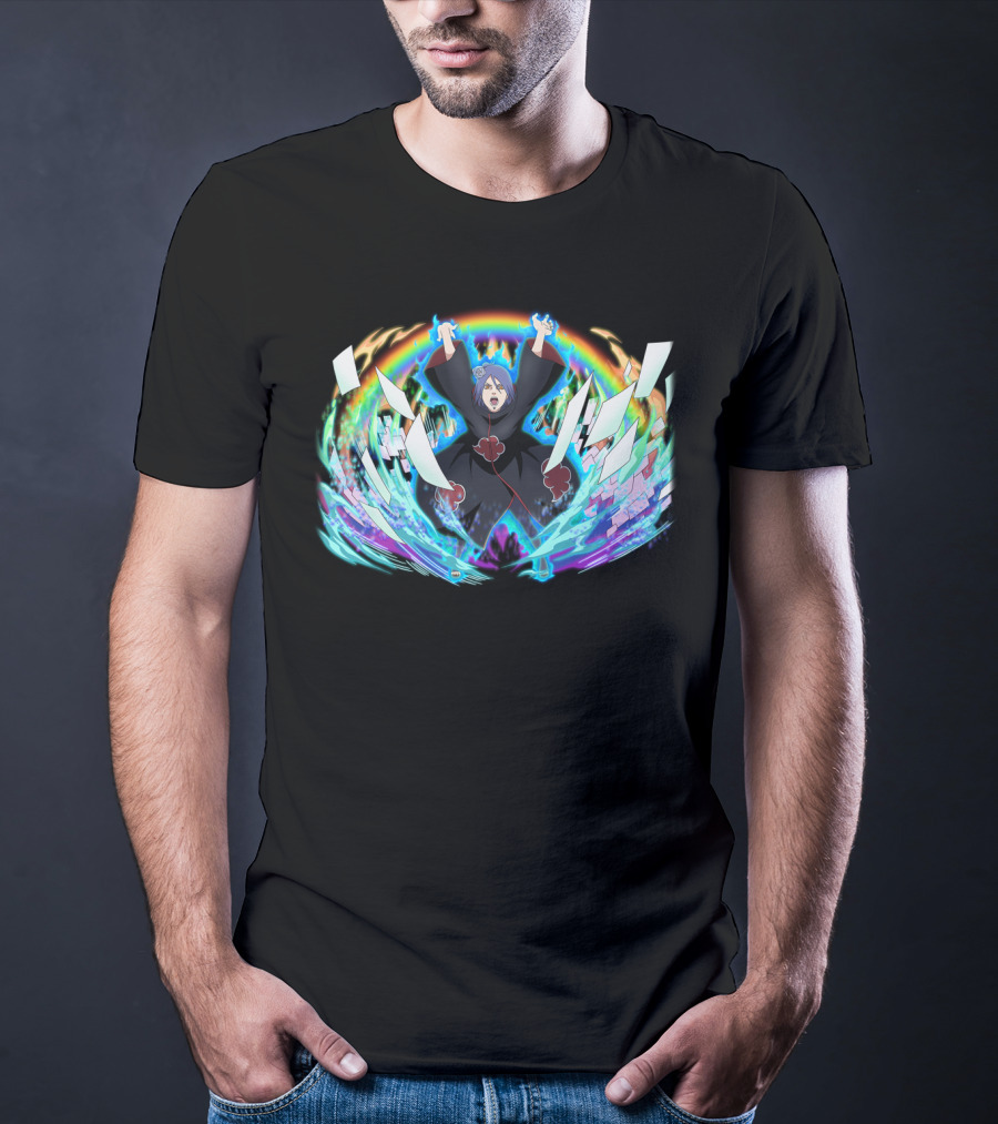 Konan Akatsuki Paper Jutsu Rainbow Energy Burst T-Shirt