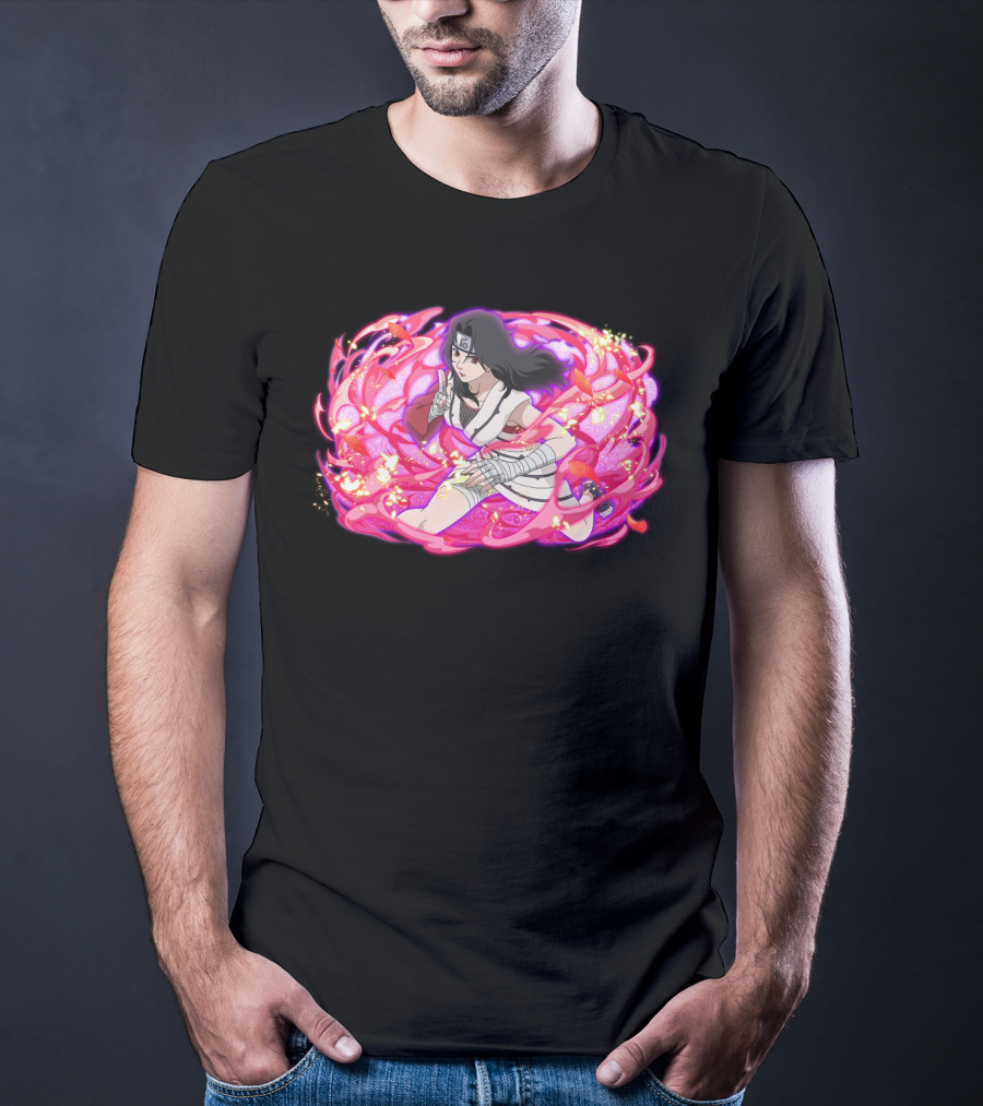 Kurenai Ninja Warrior With Pink Chakra Swirls T-Shirt