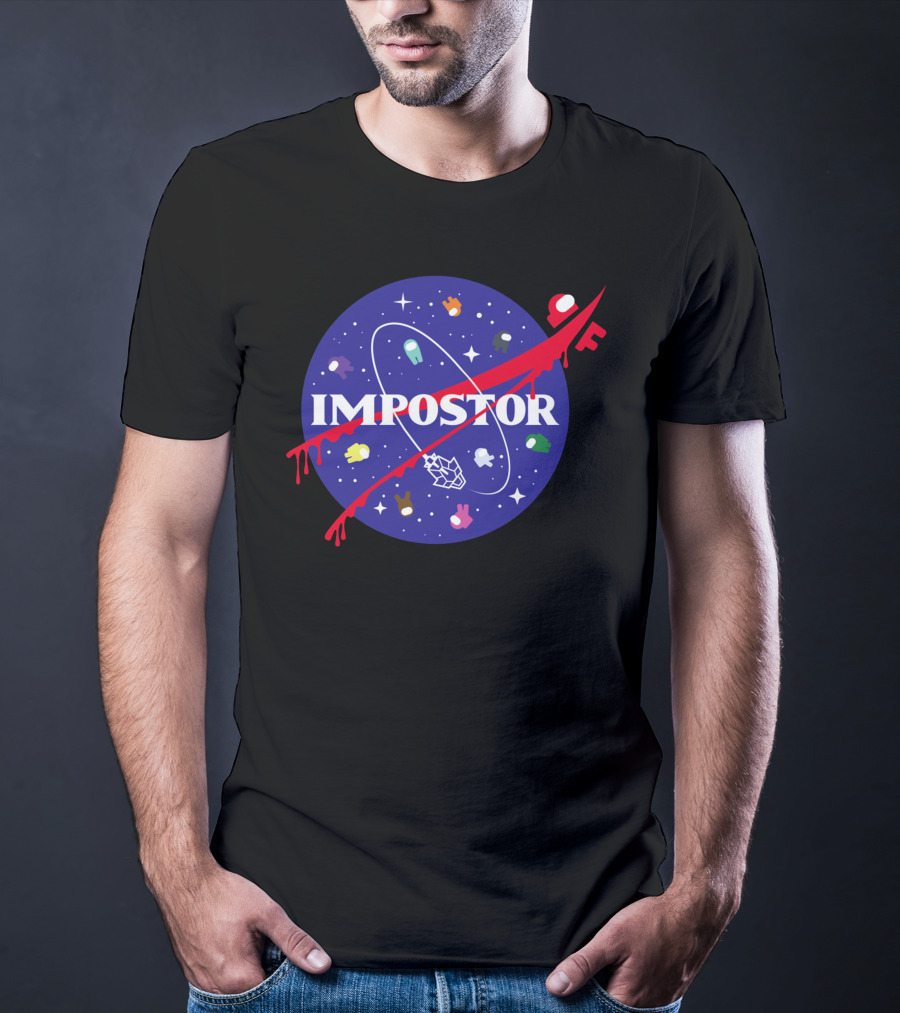 Impostor NASA Parody Among Us Crewmates In Space T-Shirt