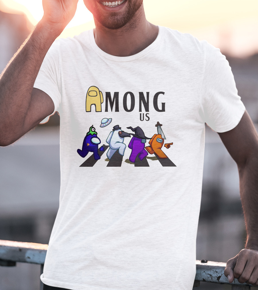 Cross Impostors Walking Street Among Us Characters T-Shirt