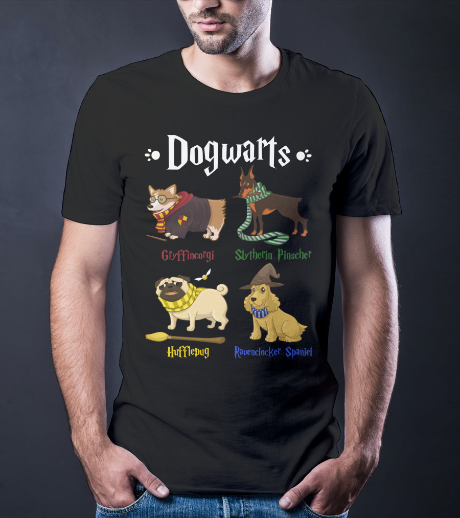 Dogwarts Gryffincorgi Slytherin Pinscher Hufflepug Ravenclawker Spaniel T-Shirt