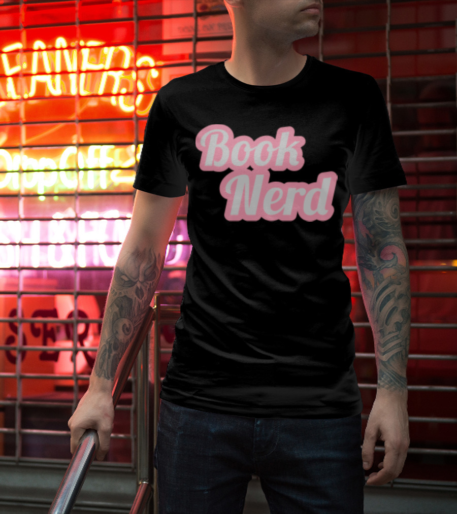 Book Nerd Back To School Style Pink Bubble Letters T-Shirt