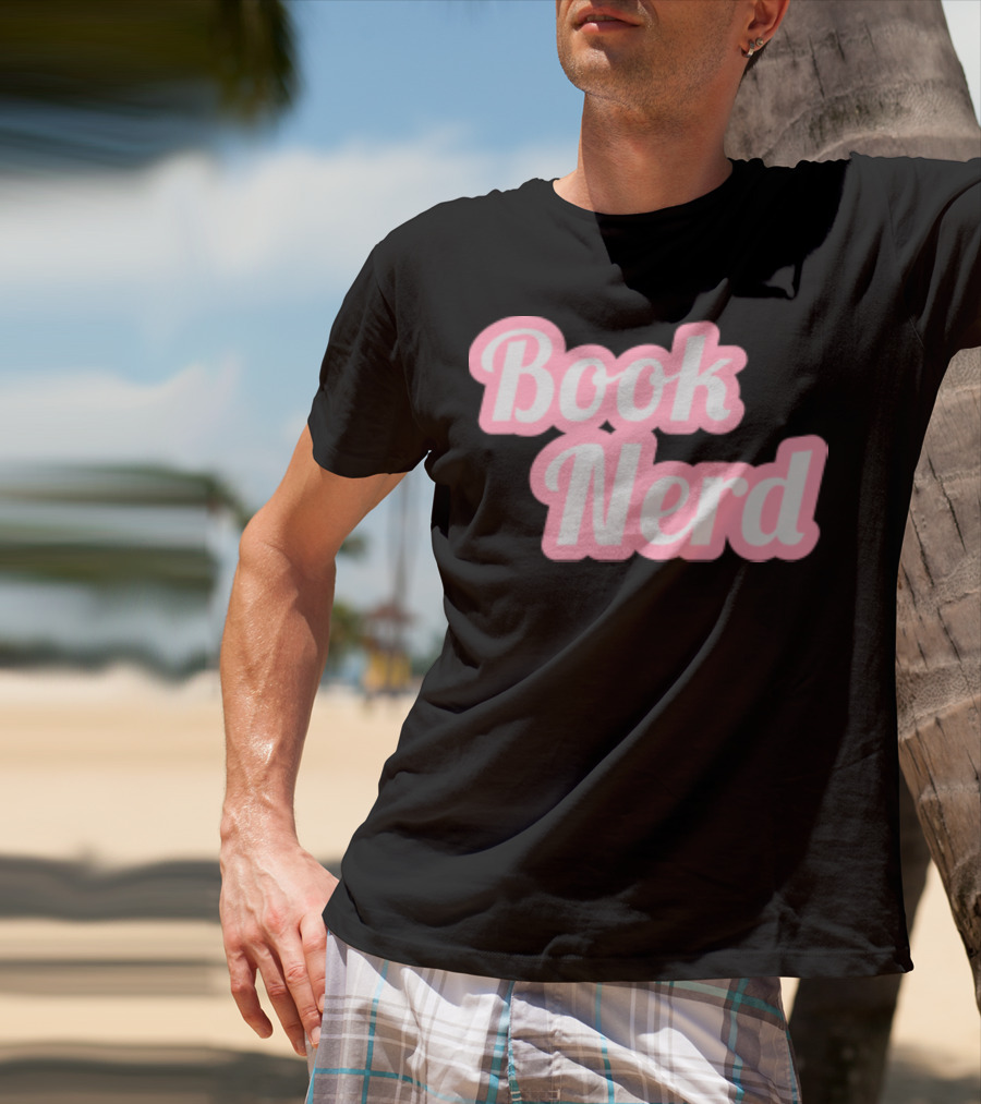 Book Nerd Back To School Style Pink Bubble Letters T-Shirt