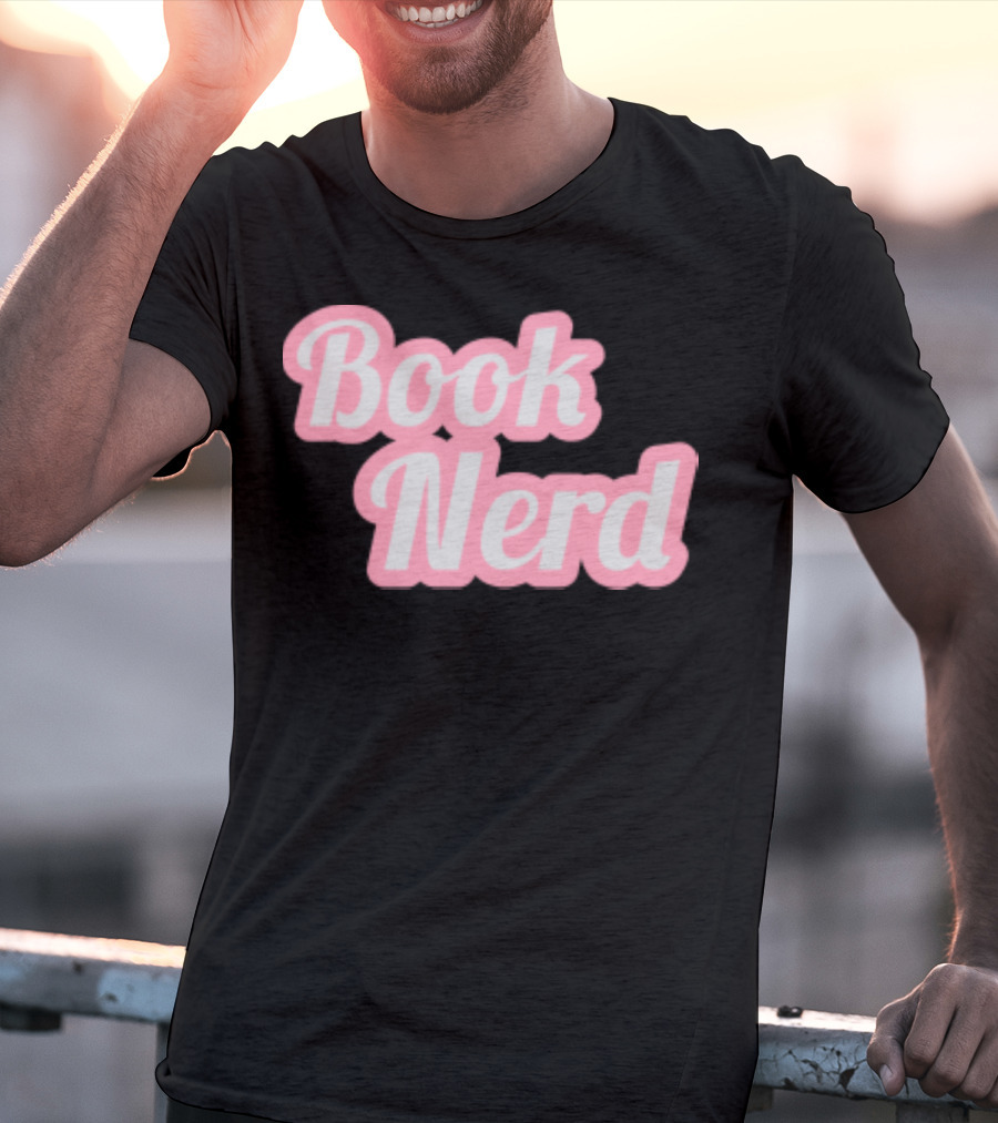 Book Nerd Back To School Style Pink Bubble Letters T-Shirt