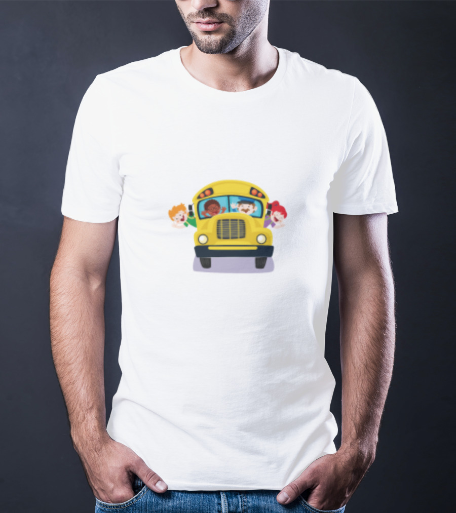 Back To School Bus BOSS With Smiling Kids On Yellow School Bus T-Shirt
