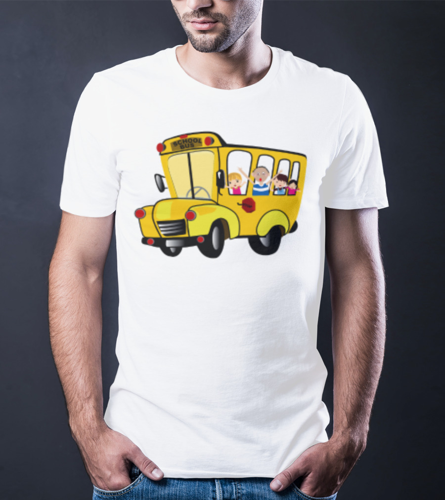 Cheerful School Bus Ride Back To School With Kids T-Shirt