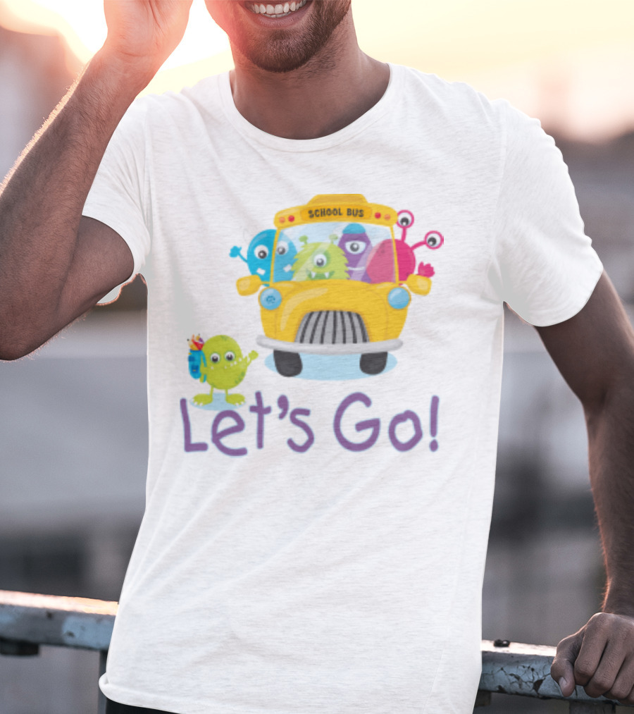 Let's Go Back To School With Colorful Monster School Bus Adventure T-Shirt