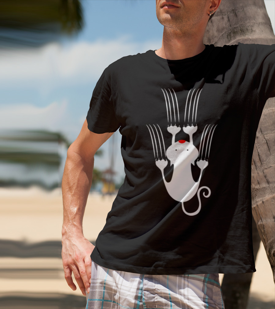 Playful Love Kitty Cats Clawing Upward T-Shirt