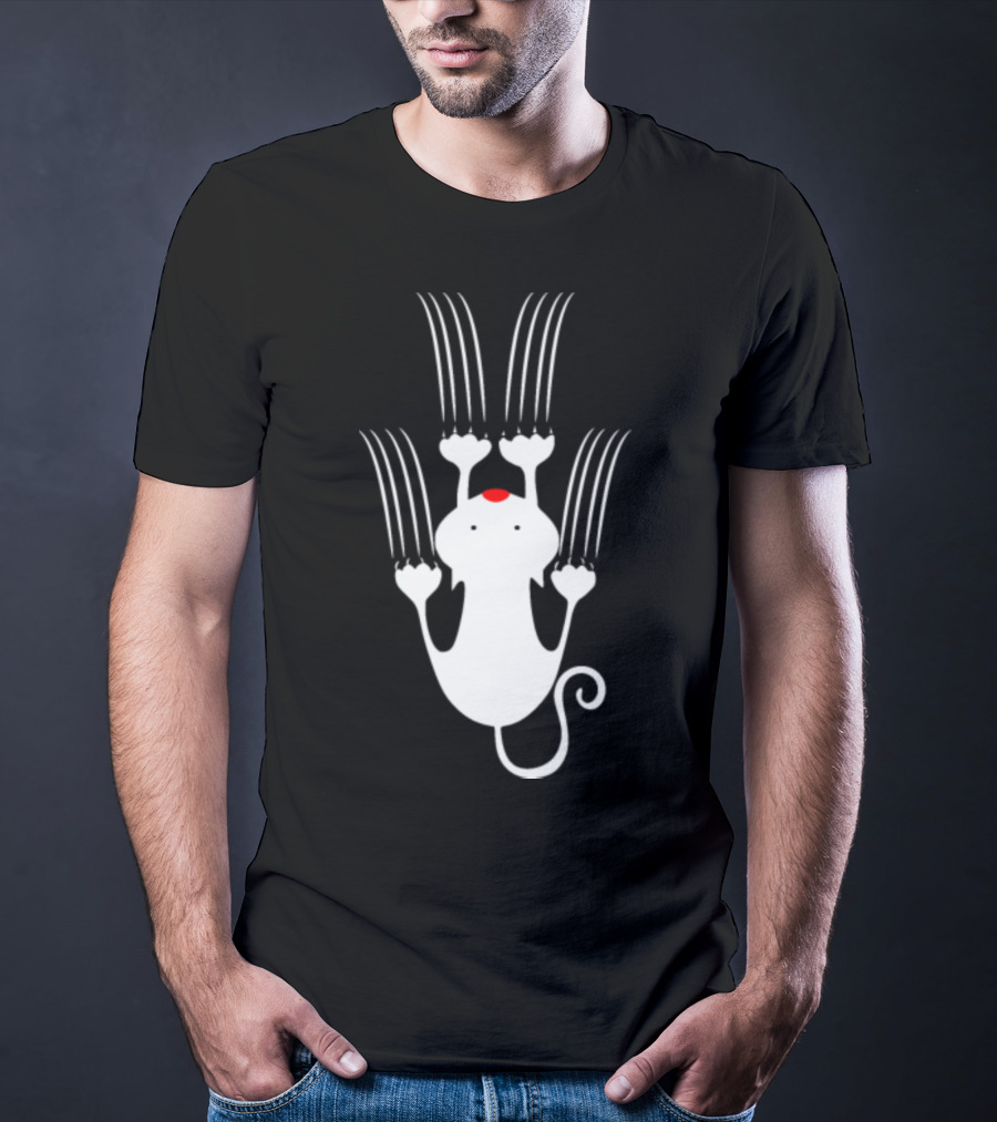 Playful Love Kitty Cats Clawing Upward T-Shirt