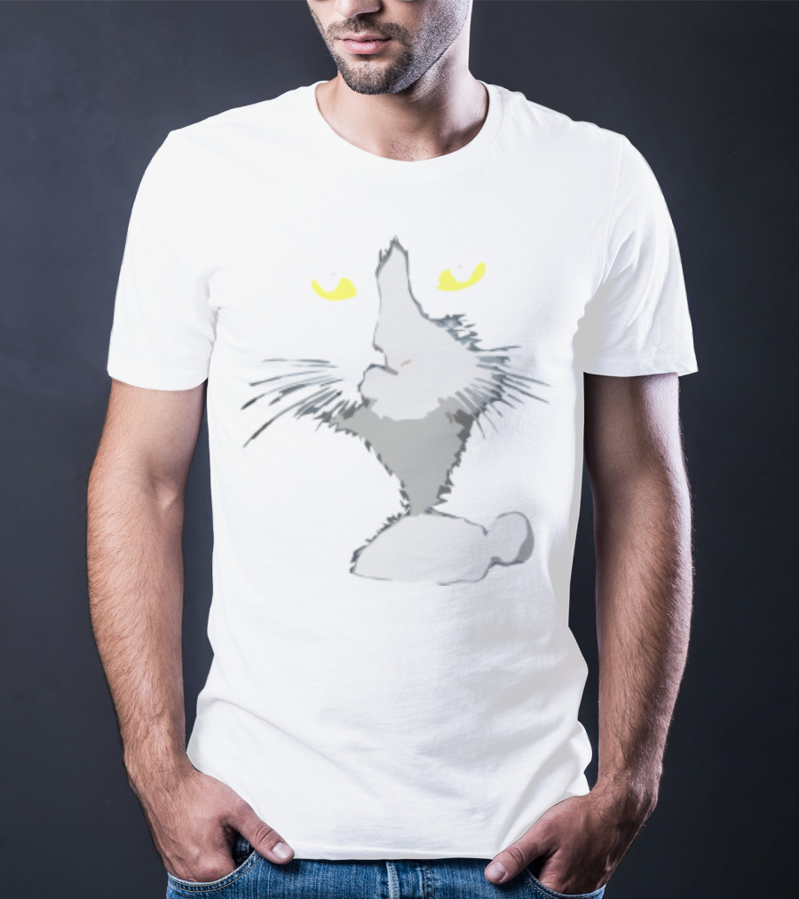 Intriguing Kitty Cats Illustration With Expressive Whiskers And Bright Eyes T-Shirt