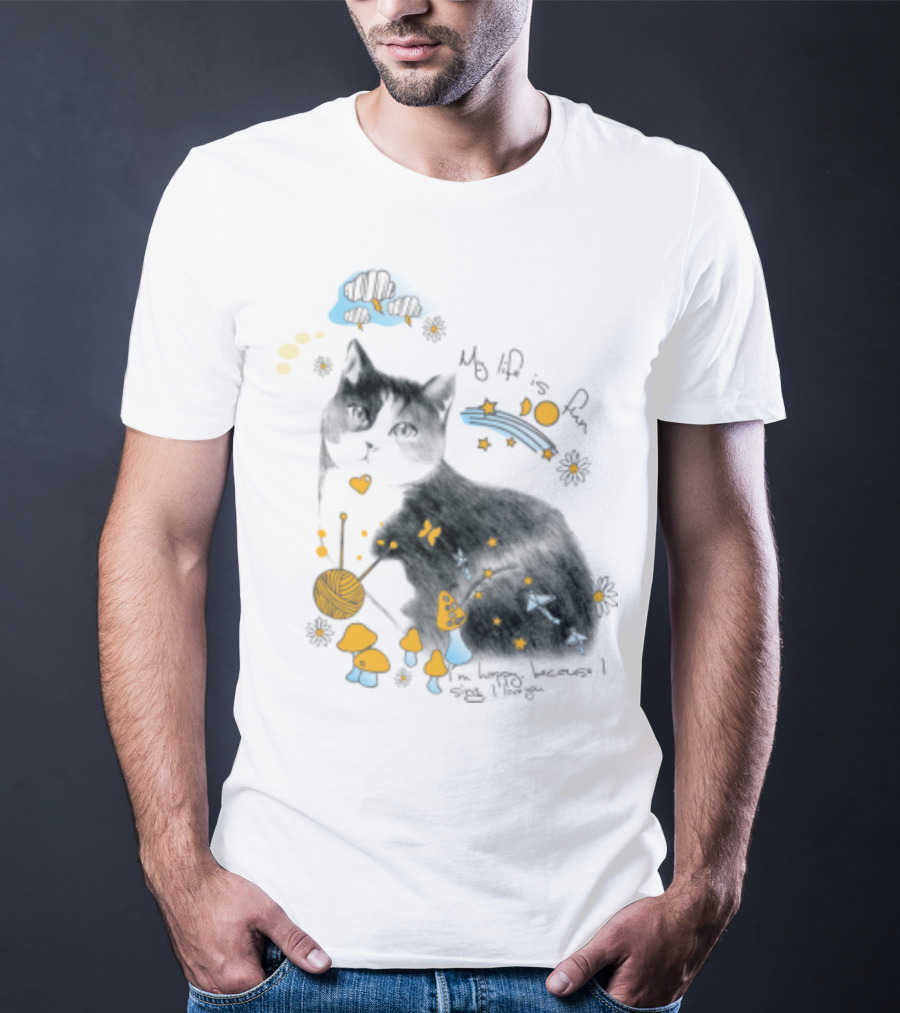 My Life Is Fun I'm Happy Because I Smile Kitty T-Shirt