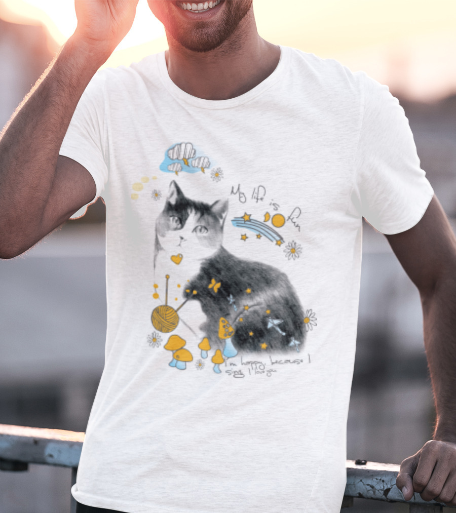 My Life Is Fun I'm Happy Because I Smile Kitty T-Shirt